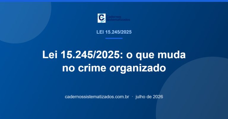Leia mais sobre o artigo Lei 15.245/2025: Crime Organizado — O que Muda no Código Penal e na Lei 12.850