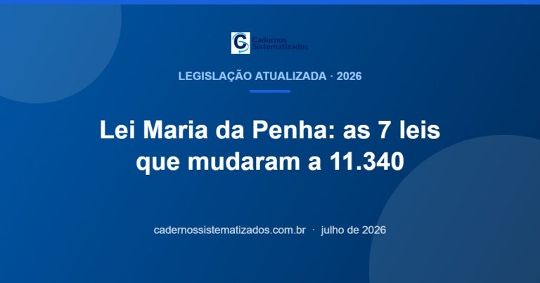 Capa do artigo sobre a Lei Maria da Penha atualizada em 2026 e as sete leis que alteraram a Lei 11.340